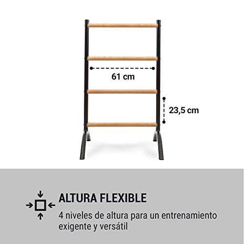 Klar FIT Klarfit Barre Amelie Barras de Estiramiento - Estiramientos para piernas, Entrenamiento de Ballet, Baile o Gimnasia, 61 cm de Largo, 4 Alturas, Portátil, Negro