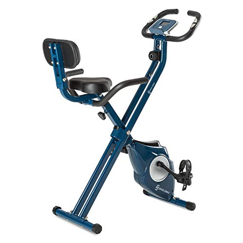 Klarfit Azura - Bicicleta Estática, Bici Fija con Ordenador de Entrenamiento, Medidor de Pulso, 8 Niveles de Resistencia, Volante de inercia 3 kg, Máx. 100 kg, Blanco