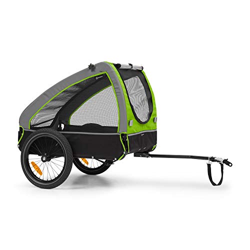 Klarfit Husky carrito para perros - carro para perros, 250 litros, material: 600D Oxford Canvas, SmartSpace Concept, carga máx. 45 kg, bastidor de acero, recubrimiento de polvo, cochecito perro, verde