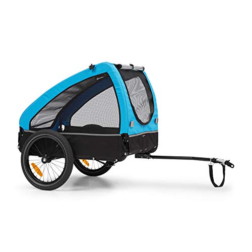 Klarfit Husky carrito para perros - carro para perros, 250 litros, material: 600D Oxford Canvas, SmartSpace Concept, carga máx. 45 kg, bastidor de acero, recubrimiento de polvo, cochecito perro, azul