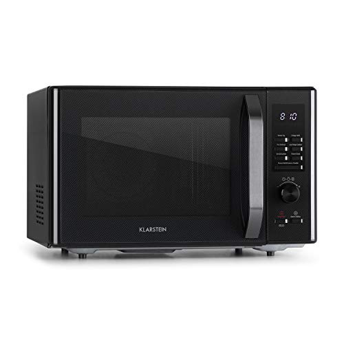 Klarstein Aero Wave - Microondas 3 en 1, Freidora de aire caliente, Grill, Potencias 1450 W / 1100 W (Grill) / 2500 W (ventilación), Programable hasta 95 min, Indicador LED, Descongelador, Negro