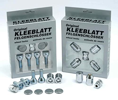 KLEEBLATT - Candado de llanta M12 x 1,5 x 24 mm, unión cónica, incluye adaptador, candados para llantas, pernos de seguridad tipo 902, apto para Fiat, Opel, Nissan Smart Renault