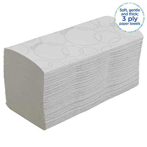 Kleenex 06710100 Ultra 6710 Toallas de Manos Plegadas, 15 Paquetes de 96 Hojas, 3 Capas, Tecnología Airflex, Color: Blanco