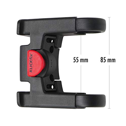 KLICKfix Adaptador de manillar, universal - Apto para manillares de 22-26 mm y manillares de gran tamaño de 31,8 mm de diámetro. No se adecua para las bicicletas con pantalla central en el manillar.