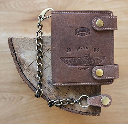 Klondike 1896 Cartera de Piel Tim Bike con Cadena, Marrón