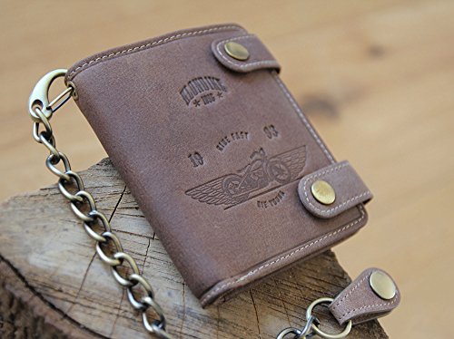 Klondike 1896 Cartera de Piel Tim Bike con Cadena, Marrón