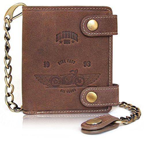 Klondike 1896 Cartera de Piel Tim Bike con Cadena, Marrón