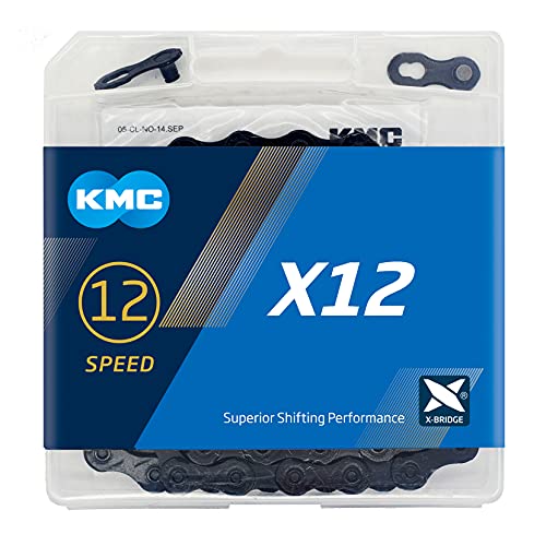 KMC BlackTech X12 - Cadena unisex para adulto, 126 eslabones con ML, EK