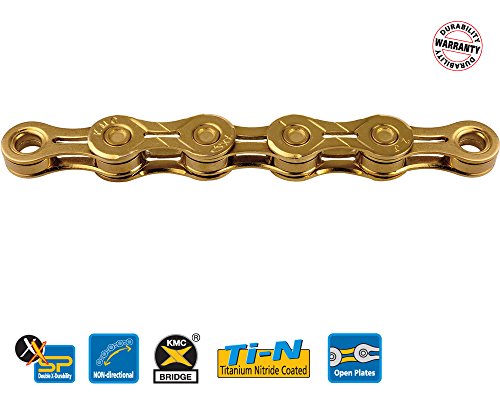  KMC Chain X-11-EL Cadena Estrecha, Unisex Adulto, Oro, 114 eslabones
