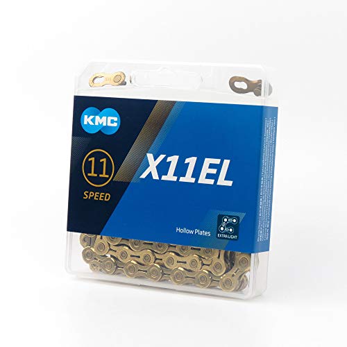 KMC Chain X-11-EL Cadena Estrecha, Unisex Adulto, Oro, 114 eslabones