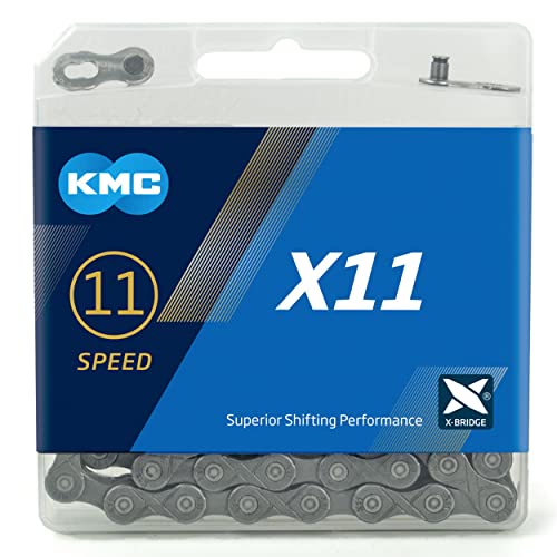 KMC Unisex's X11 - Cadena de 11 velocidades, gris/gris, 114 eslabones