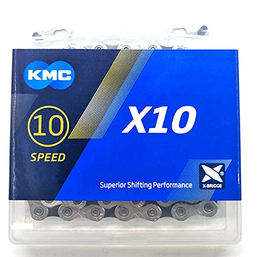 KMC X10 X10.93 - Cadena de bicicleta (116 eslabones, 10 velocidades), color negro