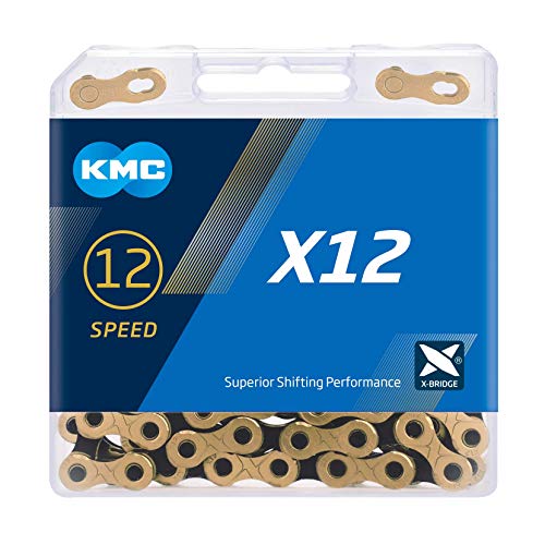 KMC X12 Cadena de 12 velocidades, Unisex, Dorado/Negro, 126 Link