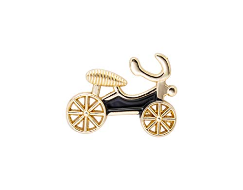 Knighthood Pin de solapa de bicicleta vintage dorado y negro para hombres