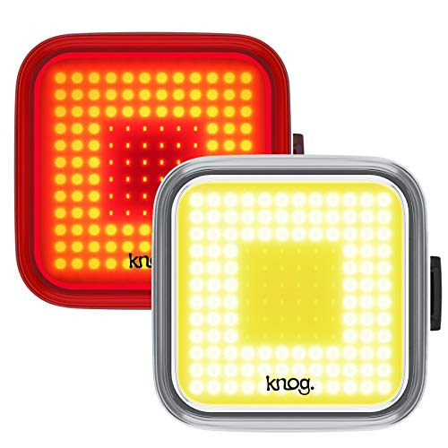 Knog Blinder Twinpack Square - Kit de iluminación Delantera y Trasera para Adulto, Unisex, Negro, Talla única