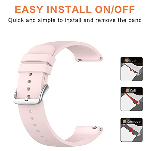 Kobmand Compatible con Correa Amazfit GTR 42mm,Correa De Reloj De Repuesto de Silicona de 20 mm para Amazfit Bip S/Bip Lite/GTS/GTR 42mm (Rosado)