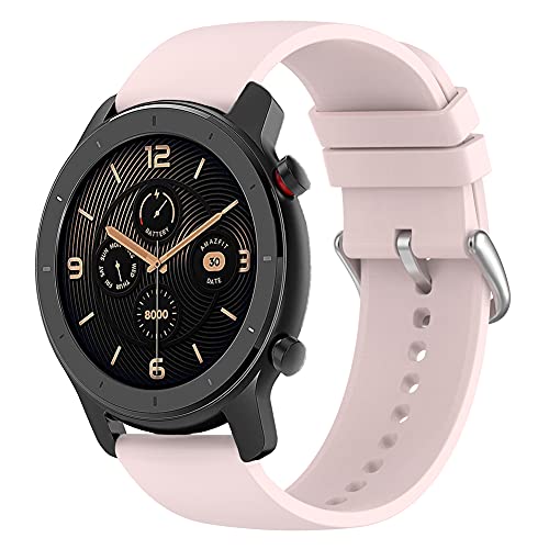 Kobmand Compatible con Correa Amazfit GTR 42mm,Correa De Reloj De Repuesto de Silicona de 20 mm para Amazfit Bip S/Bip Lite/GTS/GTR 42mm (Rosado)