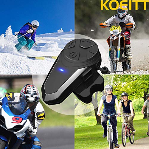 KOEITT - Auriculares Bluetooth para Motocicleta, BT-S3, 1000 m, para Motos de Nieve, Motocicletas, Sistema de comunicación Bluetooth, intercomunicador de esquí, hasta 3 Conductores