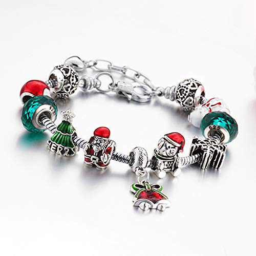 Koge Pulseras de Navidad ajustables para mujer, aleación, color