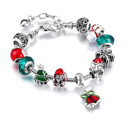 Koge Pulseras de Navidad ajustables para mujer, aleación, color