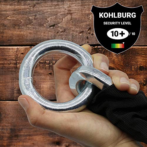 KOHLBURG sólido candado para Motocicleta con Cadena de Acero Especial de 13mm y 140cm de Longitud - con el máximo Nivel de Seguridad 10 sobre 10 - para Motocicleta y Bicicleta eléctrica
