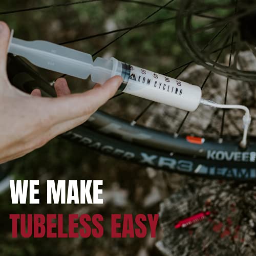 KOM Cycling - Jeringuilla para inyectar líquido «Tubeless», con herramienta de extracción de válvula Presta, para sellante