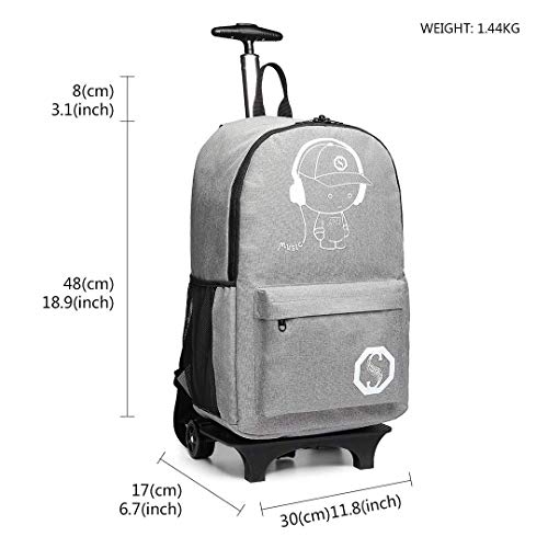 Kono Anime Cartoon Luminous música Boy Backpack Escuela Estudiante Mochila de Moda, Mochila Escolar Unisex Bookbag Maleta De Viaje Trolley Ordenador Mochila (Gris)