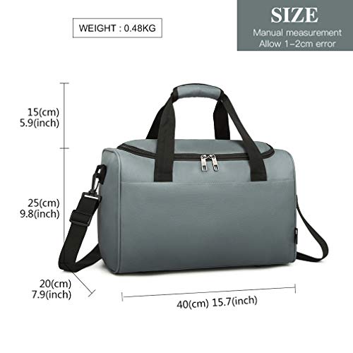 Kono Bolsa de Viaje Ligero 40x20x25 Maleta de Cabina Segundo Equipaje para Vuelos en Ryanair 20L (Gris)