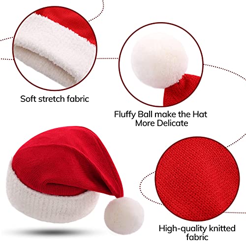 KONVINIT Gorros de Navidad Bebe Gorro de Papá Noel Bebe Gorro de Navidad Gorro Navidad de Punto Cálido Rojo para bebés