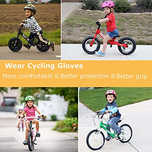 KONVINIT Guantes Bici niño Ciclismo Guantes para Infantil y niños para 2-10 años MTB BMX Medio Dedo Guantes de Ciclismo para Patinaje, Bicicleta de Carretera, Bicicleta de Montaña