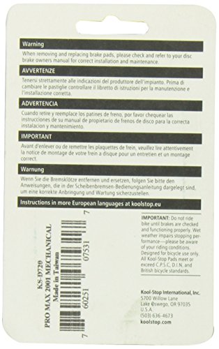 Kool Stop Deore Hydraulico M525 Pastillas Freno Disco, Unisex Adulto, Rojo, Talla Única