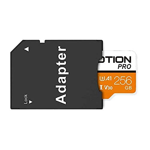 KOOTION Tarjeta de Memoria 256GB UHS-I Micro SD（U3 V30） Tarjeta SD Micro SDXC 256 Giga Memory Card Micro SD Card 256G con Adaptador para Móvil,Cámara Deportiva,Gopro