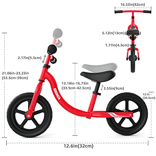 KORIMEFA Bicicleta de Equilibrio sin Pedales para Niños de Aleación de Magnesio Bicicleta Infantil para Andar Niños y Niñas de 18 Meses a 5 años