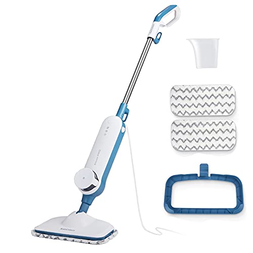 KotiCidsin Mopa a vapor, Elimina 99,9% de Virus y Bacterias, 1300w, 300ml, Calentamiento en 25s, Cable 6 Metros, Adecuado para Alfombra, Madera, Laminado, Limpieza ECO sin ​Químicos ni Abrasivos