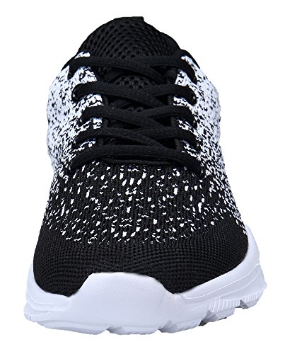 KOUDYEN Zapatillas Deportivas de Mujer Hombre Running Zapatos para Correr Gimnasio Calzado Unisex,XZ746-W-blackwhite-EU37