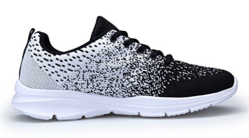 KOUDYEN Zapatillas Deportivas de Mujer Hombre Running Zapatos para Correr Gimnasio Calzado Unisex,XZ746-W-blackwhite-EU37