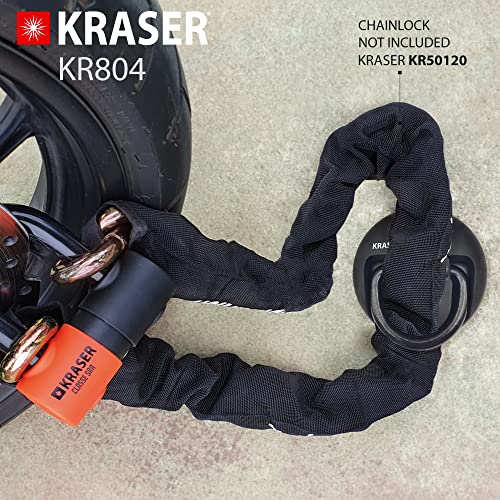 KRASER KR804 Anclaje Seguridad Moto Scooter Bicicleta Fijación de Suelo o Pared, Anilla Basculante Plegable, Antirrobo, Tacos Antitaladro