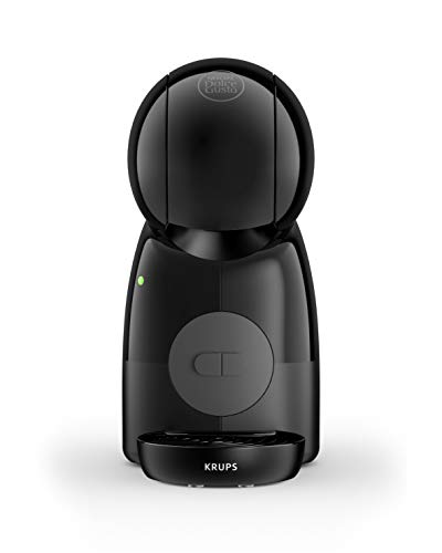 Krups Piccolo XS KP1A3B - Cafetera cápsulas Nestlé Dolce Gusto de 15 bares de presión y 1500 W potencia con depósito de 0.8 L, monodosis multibebidas frías y calientes, manual, compacta, Negro y Gris