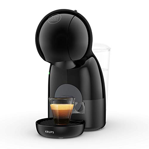 Krups Piccolo XS KP1A3B - Cafetera cápsulas Nestlé Dolce Gusto de 15 bares de presión y 1500 W potencia con depósito de 0.8 L, monodosis multibebidas frías y calientes, manual, compacta, Negro y Gris