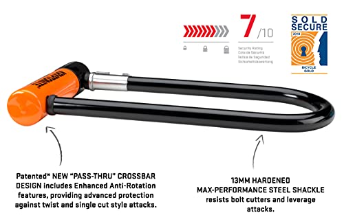 Kryptonite (002086/001003 ANTIRROBO U Evolution Mini-9 w/FLEXFRAME-U Bracket (83x241) Naranja Candado, Calidad, x, x