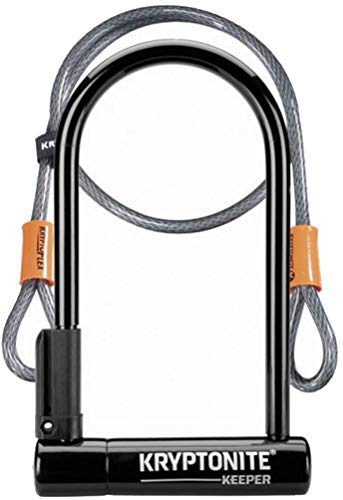 Kryptonite 12 Std W/ 4' Flex CANDADO Keeper 12STD+Cable 4, Unisex Adulto, Negro