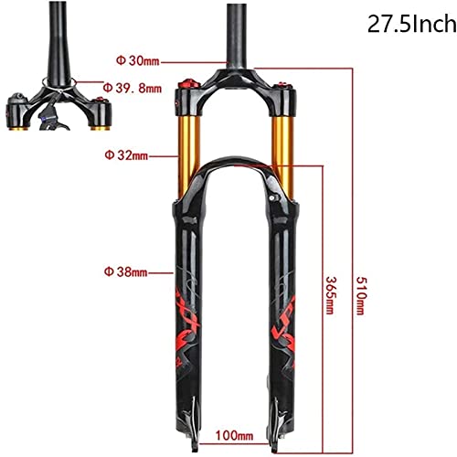 ksamwjf Horquilla de suspensión neumática MTB, Horquilla de suspensión para Bicicleta, Horquilla Delantera de Ciclismo, Horquilla rígida para Bicicleta, Bicicleta de montaña para Ciclismo, Suspensió