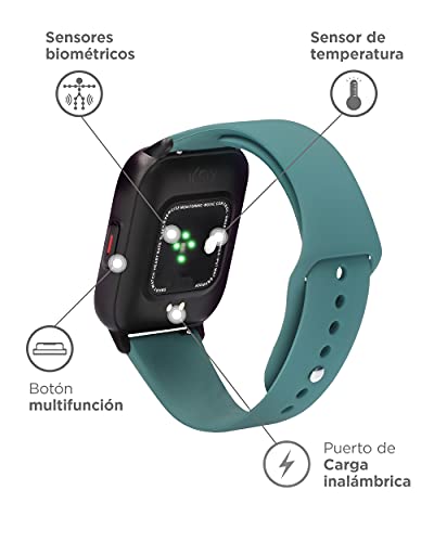 KSIX Reloj Inteligente Cosmic Doble Pulsera y Multideporte. Smartwatch Táctil 1.69” IPS Impermeable con Bluetooth. Pulsera de Actividad con Pulsómetro, Medidor de Presión Arterial.