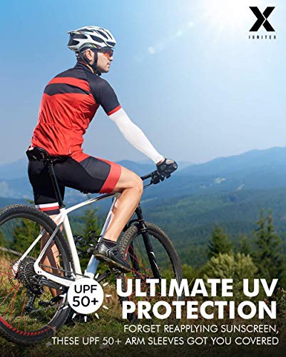 Ksnnrsng Mangas del Brazo Mangas Enfriamiento de Protección UV Largo Mangas de Sol para Deportes Ciclismo Baloncesto Corriendo Golf para Mujer Hombre (Blanco)