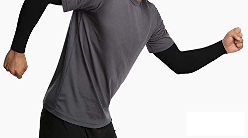 Ksnnrsng Mangas del Brazo Mangas Enfriamiento de Protección UV Largo Mangas de Sol para Deportes Ciclismo Baloncesto Corriendo Golf para Mujer Hombre (Negro)