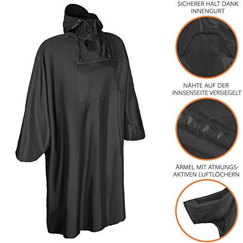 KSP-Tec Poncho de lluvia para hombre y mujer, protección contra la lluvia con columna de agua de 6000 mm, para bicicleta, senderismo, pesca y equitación.