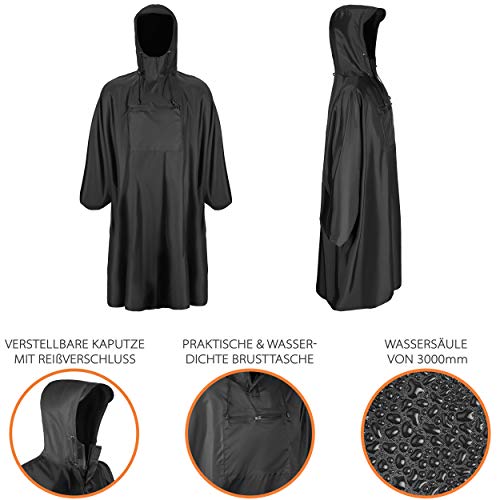 KSP-Tec Poncho de lluvia para hombre y mujer, protección contra la lluvia con columna de agua de 6000 mm, para bicicleta, senderismo, pesca y equitación.