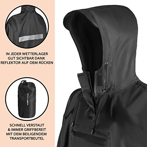 KSP-Tec Poncho de lluvia para hombre y mujer, protección contra la lluvia con columna de agua de 6000 mm, para bicicleta, senderismo, pesca y equitación.