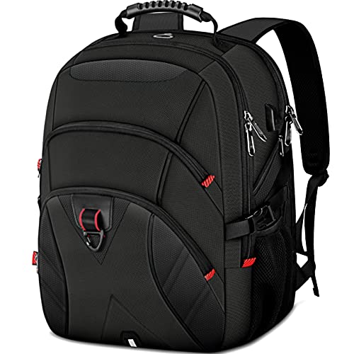 KTMOUW Mochila Portatil 17.3 Pulgadas Hombre Impermeable Mochilas Puerto USB 17 Pulgadas Trabajo Ordenador Viaje Negocio Multifuncional Mochila Daypacks Negro-18.4inch