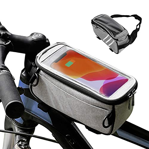 KUIDAMOS Bolsa de Bicicleta, Bolsa de Bicicleta Desmontable Transparente para Herramientas de Mantenimiento para Carteras para Bombas de neumáticos pequeñas(Gris, 3 * 8 * 4 Pulgadas)